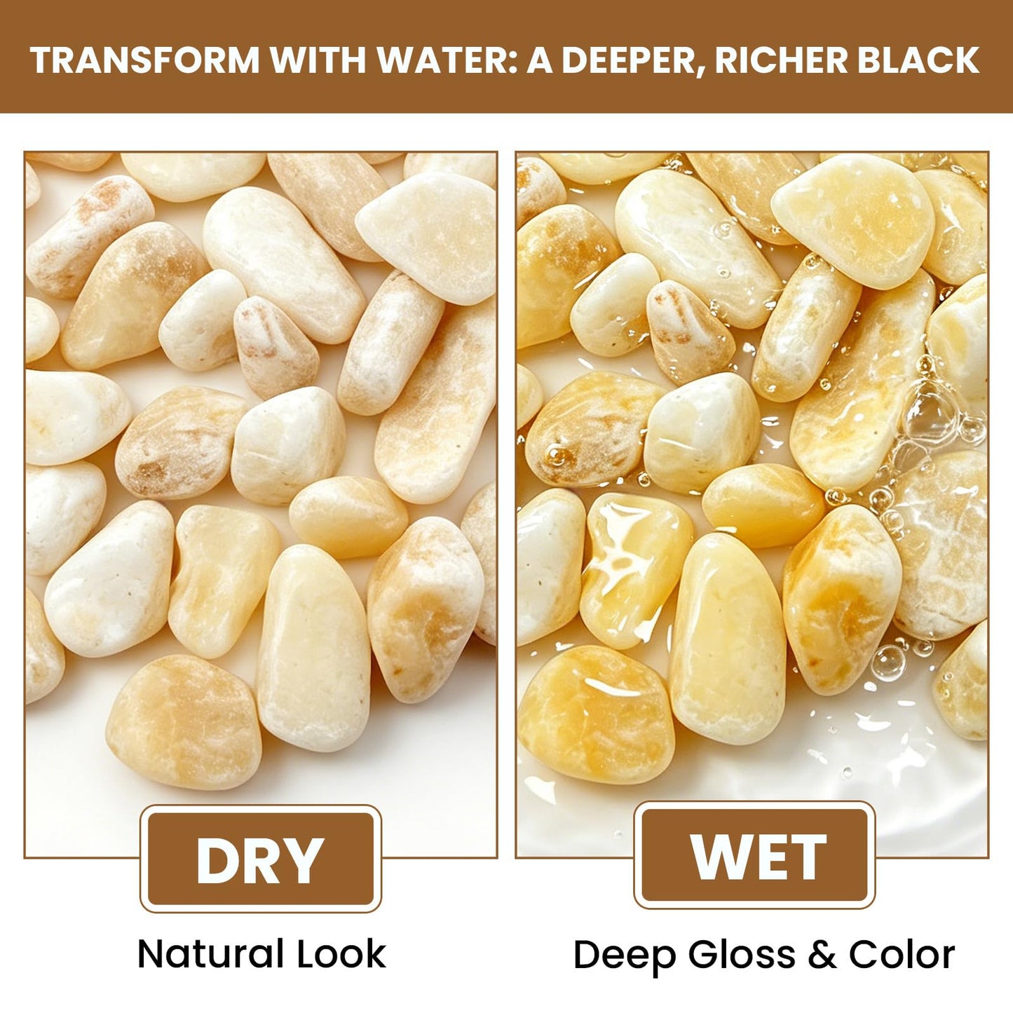 MENGDEWEI 12 lbs Beige Natural Stone Gravel, 1-2 inch Polished Pebbles for Plants, Vases, Aquariums, DIY Crafting, Home Decor, and Garden Landscaping Stones