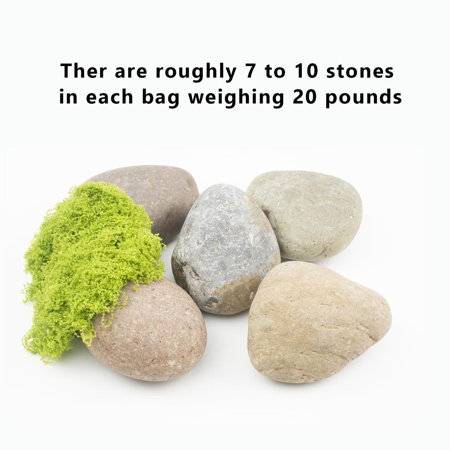 20 LBS Large Natural River Rocks，3-4 Inch Decorative Large River Rocks for Landscaping Aquarium Yard Garden Paving Plant Crafting and Walkways