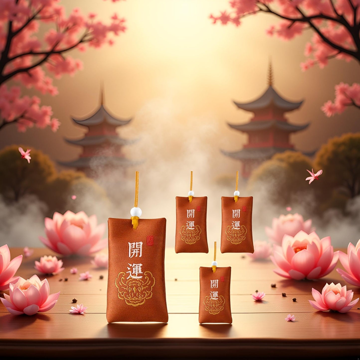 4 Pcs Spiritual Salt Pouch, Spiritual Salt with Sachet, Buddhist Spiritual Necklace, Spiritual Pouch for Money, Happiness, Chinese Amulet Sea Salts Substitutes