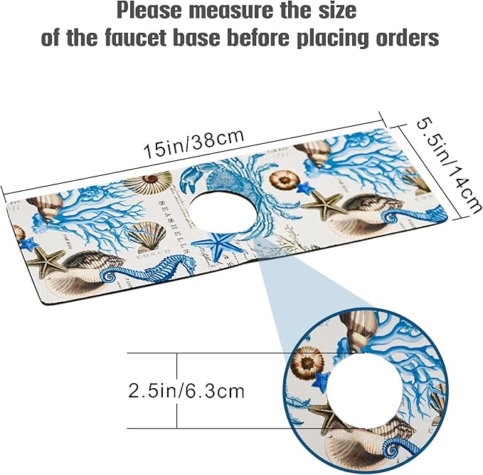 Sink Faucet Absorbing Mat, 2 Pack Drying Mat Around Faucet Sink Splash Guard