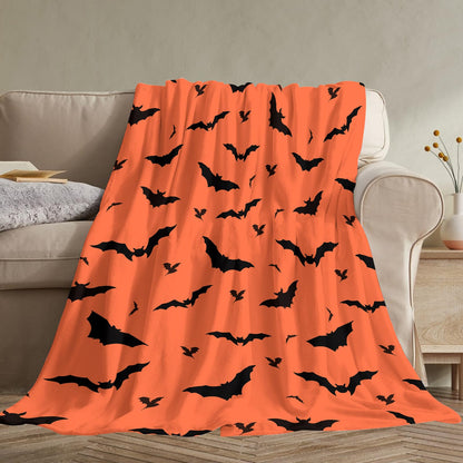 Halloween Blanket Black Bats Lightweight Throw Blanket for Women Men Soft Cozy Fleece Couch Living Room Bed Blanket for Kids Girls Boys 40x50 inches