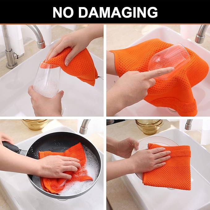 Homaxy 100% Cotton Dish Cloths, 8 Pack
