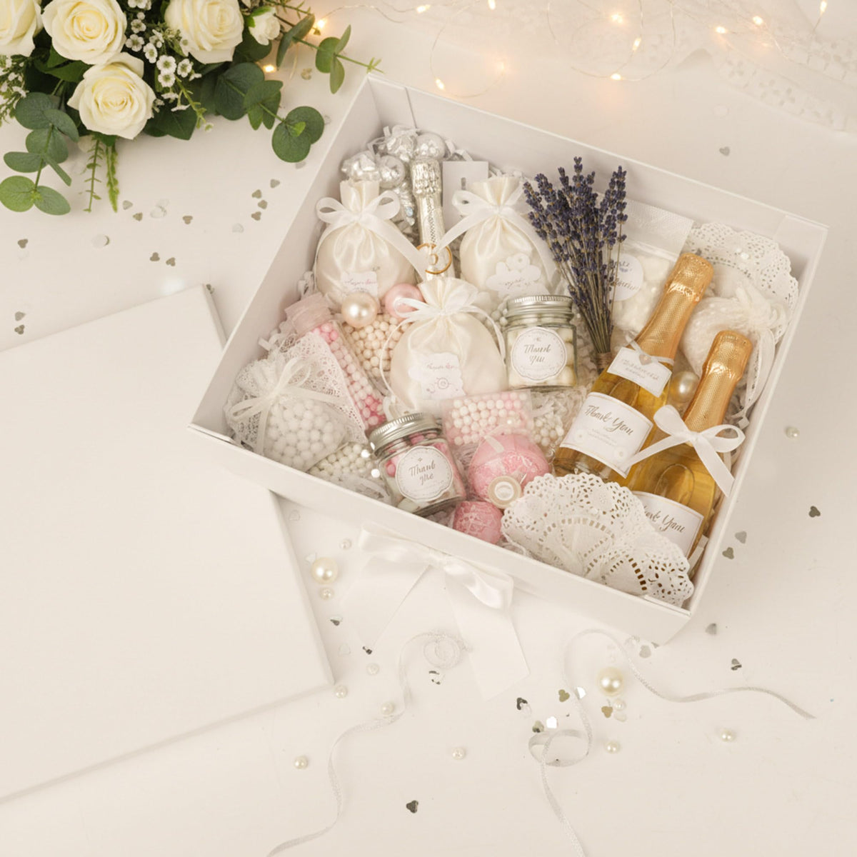 Rinrda Extra Large Gift Box,15x12x10 Inches,White Gift Boxes with Lids for Presents,10-inch Deep Box for Birthday Weddings Valentine's Day.Contains Card, Ribbon,Shredded paper