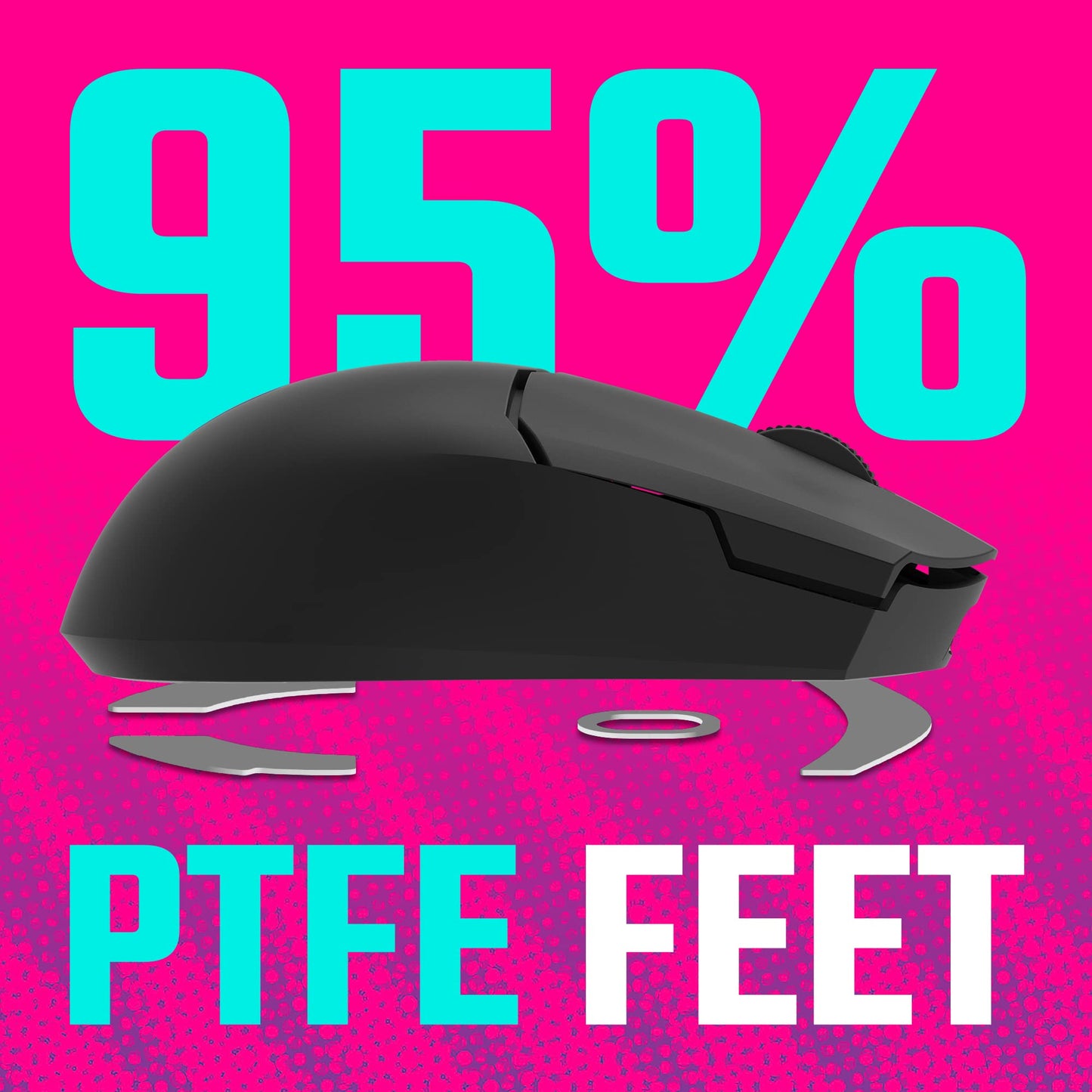 Cooler Master MM712 Wireless Gaming Mouse Black with Adjustable 19,000 DPI, 2.4GHz and Bluetooth , Ultraweave Cable, PTFE Feet, RGB Lighting and MasterPlus+ Software