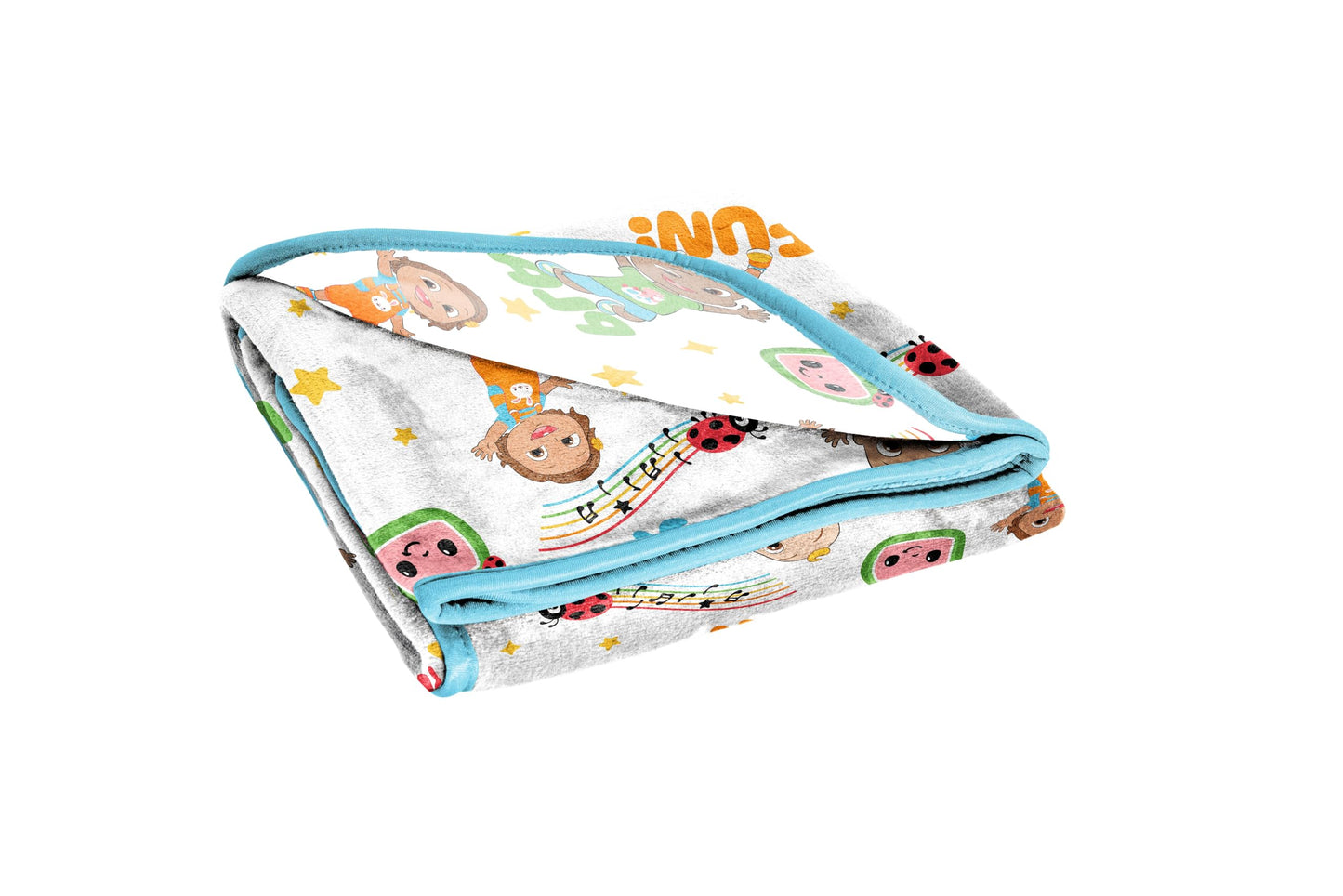 Jay Franco Kids Plush Throw Blanket – Soft & Cozy Fleece Throw for Bedroom & Couch Décor, Official Licensed Product, White - Cocomelon, 46x60 - Throw Blanket