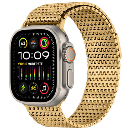 Anlinser Compatible with Apple Watch Strap 49mm 46mm 45mm 44mm 42mm, Magnetic Straps Stainless Steel Metal Band Designed for Apple Watch Ultra 2/Ultra Series 10 9 8 7 6-1 SE(49mm/Ultra, Gold)