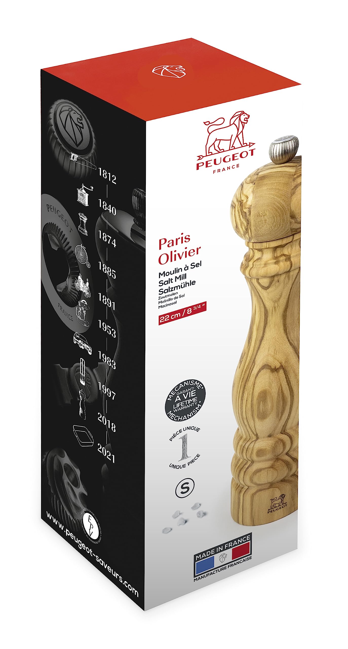 Peugeot Paris Olivier Salt Mill 22cm - 9in Olive Wood