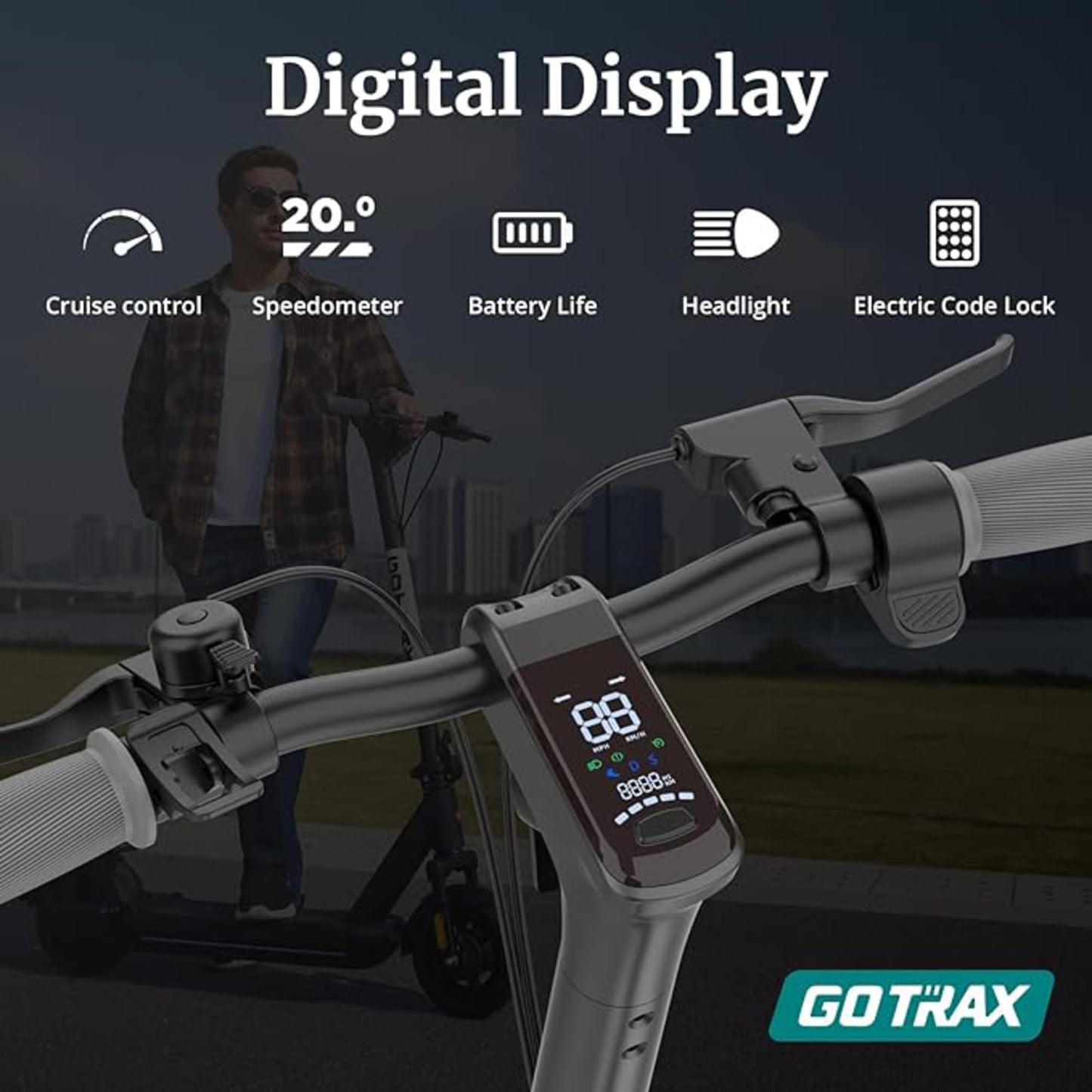 Gotrax ECLIPSE ULTRA Electric Scooter for Adults, Max 38 Mile & 20Mph by 500w Motor, 10" Tire, Bright Headlight Taillight, Aluminum Alloy Frame & Cruise Control, Foldable Escooter for Commute