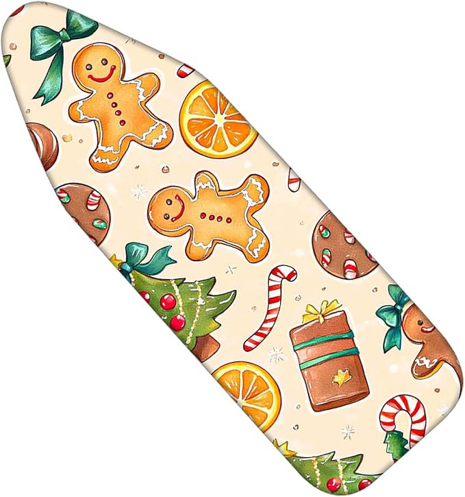 Nuxovilar Ironing Board Covers Winter Gingerbread Man and Treats Pattern