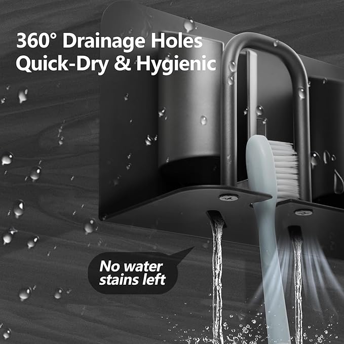 Electric Toothbrush Holder Wall Mounted, Aluminum Bathroom Organizer