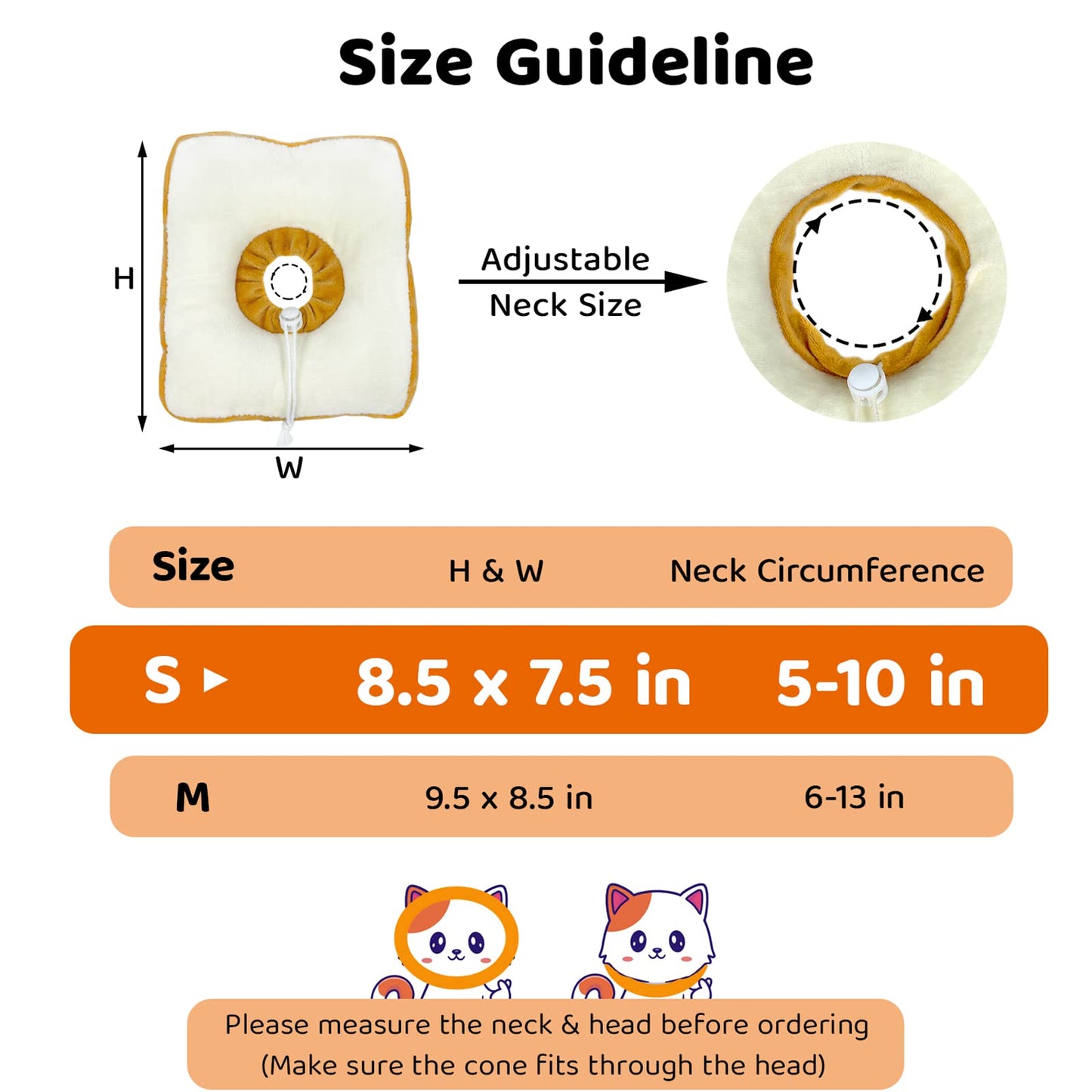 Amakunft Adjustable Cat Cone Collar Soft, Cat Recovery Collar, After Surgery Neck Cone, Elizabethan Collar for Kitten