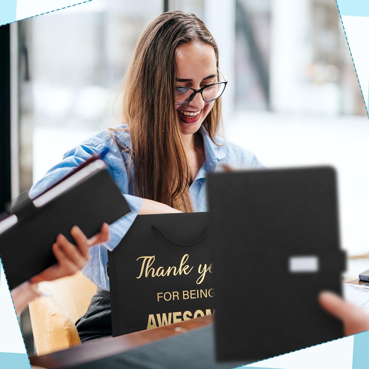 Sayglossy Thank You Gifts for Women Men, Employee Appreciation Gift for Coworkers, Thank You for Being Awesome Notebook and Pen Gift Box for Office, Coworker, Employee, Teacher, Nurse