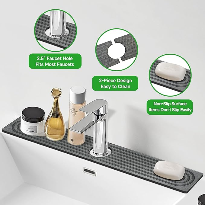 Diatomite Faucet Mat for Kitchen Sink