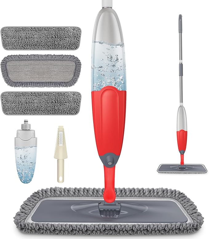 HOMTOYOU Dust Mop for Hardwood Floors: Microfiber Spray Mop for Cleaning