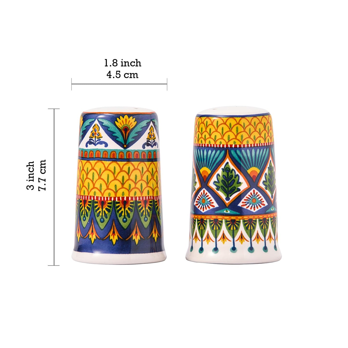 Bico Havana Ceramic Salt & Pepper Shaker Set, for Kitchen or Decor, Dishwasher Safe