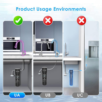Waterdrop 15UA Under Sink Water Filter, 19000 Gallons High Capacity Water Filter System Direct Connect to Kitchen Faucet, Reduce PFAS, PFOA/PFOS, Lead, Chlorine, Bad Taste, NSF/ANSI 42 Certified