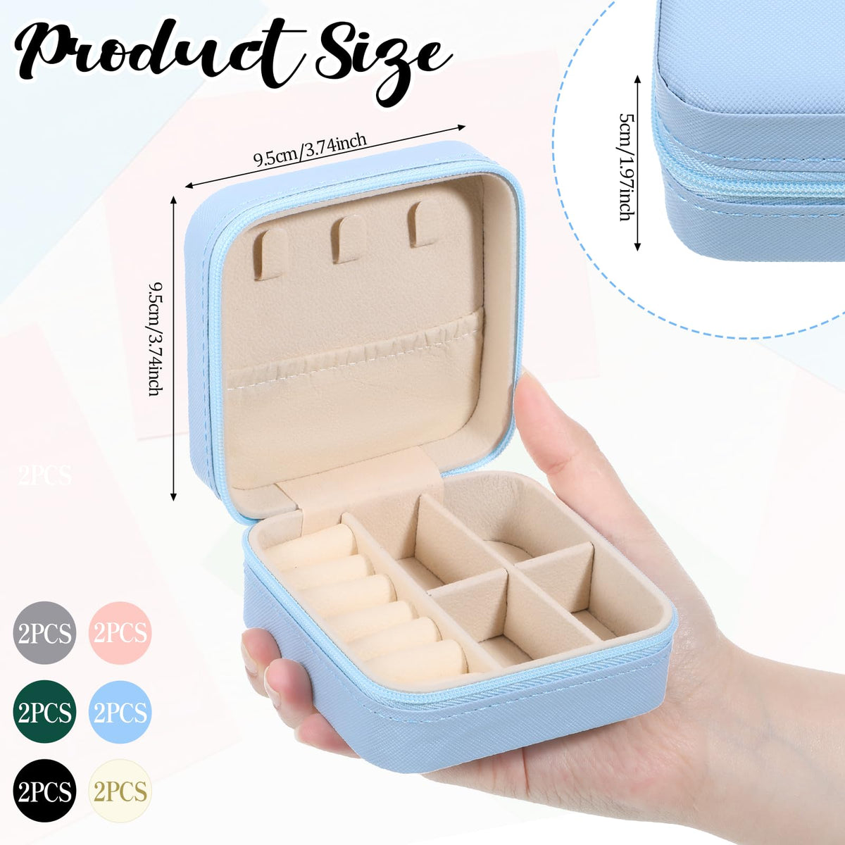 Prasacco 12 Pcs Travel Jewelry Case Bridesmaid Gifts Box PU Leather Small Travel Jewelry Box Mini Jewelry-Organizer for Earrings Rings Necklaces Women Girls Bridesmaid Proposal Gifts, 6 Colors