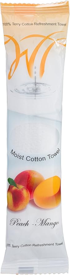 White Towel Services 8" x 8" inch Moist Cotton Towel Individually Wrapped