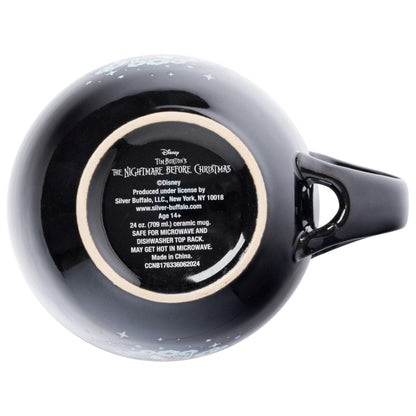 Silver Buffalo Nightmare Before Christmas Celestial Jack and Zero 24oz Ceramic Soup Mug with Spoon