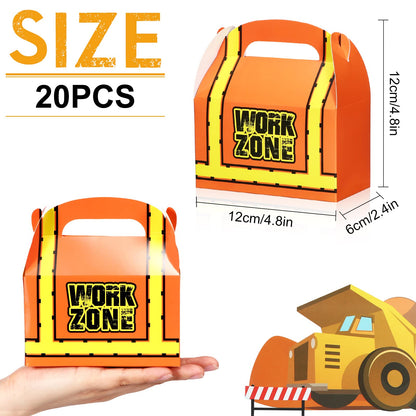 Marspark 20 Pack Construction Party Favor Boxes, Construction Birthday Parties Supplies, Truck Goodie Party Favor Boxes for Kids' Birthdays, Baby Showers, and Truck Themed Parties