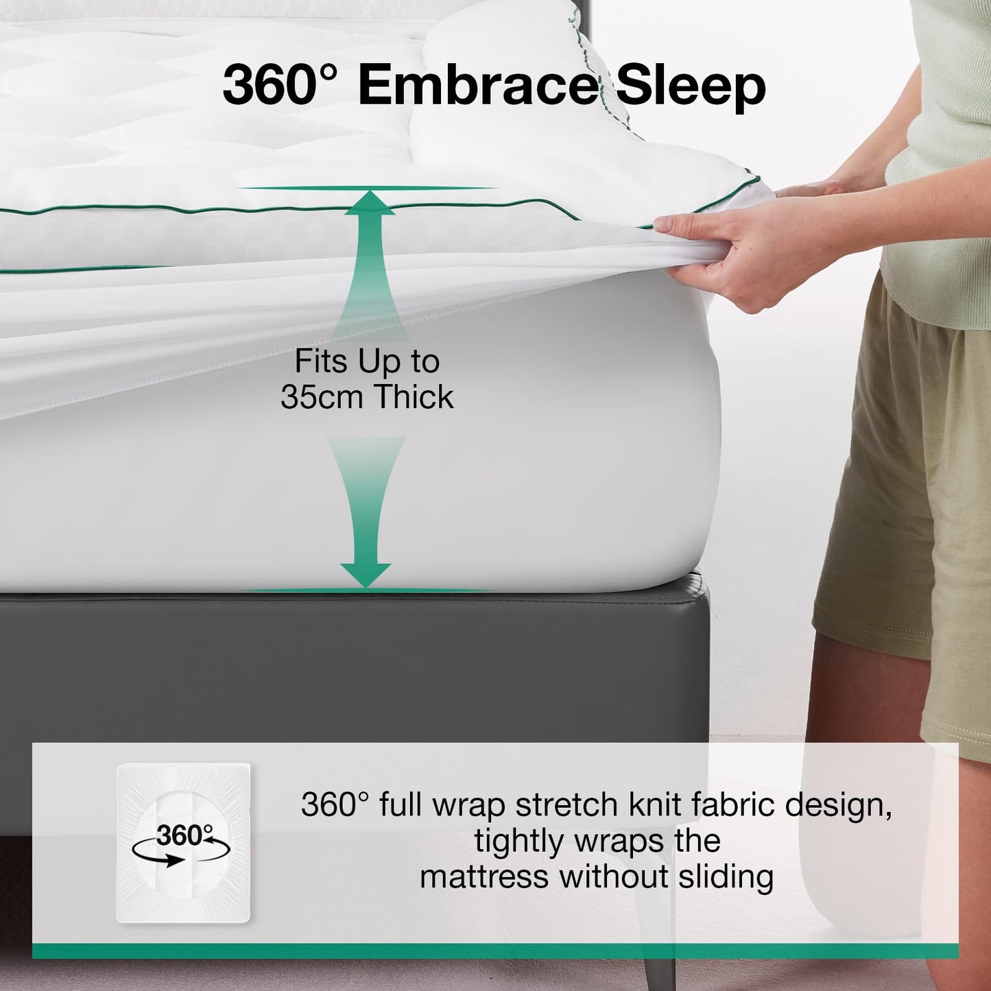 Novilla Queen Mattress Topper, Extra Thick Pillow Top Mattress Pad, Down Alternative Fill Breathable Cover, 8-21" Deep Pocket Soft Bed Topper for Back Pain Relief