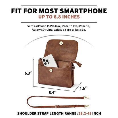 CHOLISS Small Crossbody Bags for Women, Vegan Leather Cell Phone Purse, Mini Travel Purse with Adjustable Strap