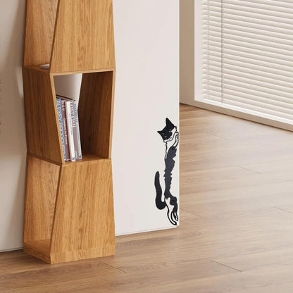 KOLYMAX Black Metal Cat Wall Art Decor, 13.39 x 4.17 Inches, Modern Powder Coated Finish, Wall Mounted Door Topper, Indoor Outdoor Decorative Hanging Sculpture