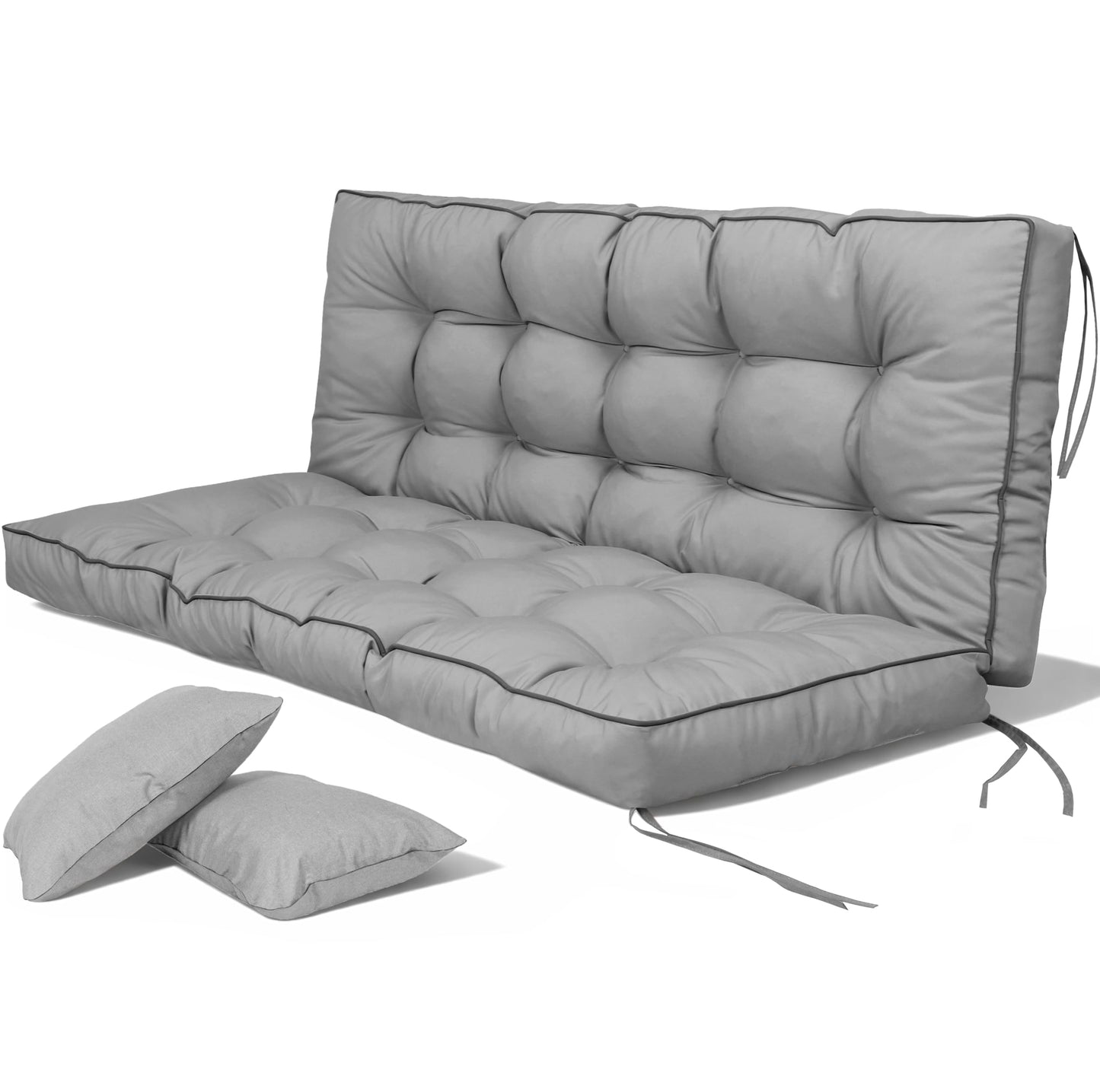 Kerkrot Porch Swing Cushions, Waterproof & Fade Resistant Outdoor Swing Cushion 70 Inch, Swing Cushions 3 Seater Replacement for Outdoor Furniture, Patio, Garden (Light Gray, 70 x 40 inch)
