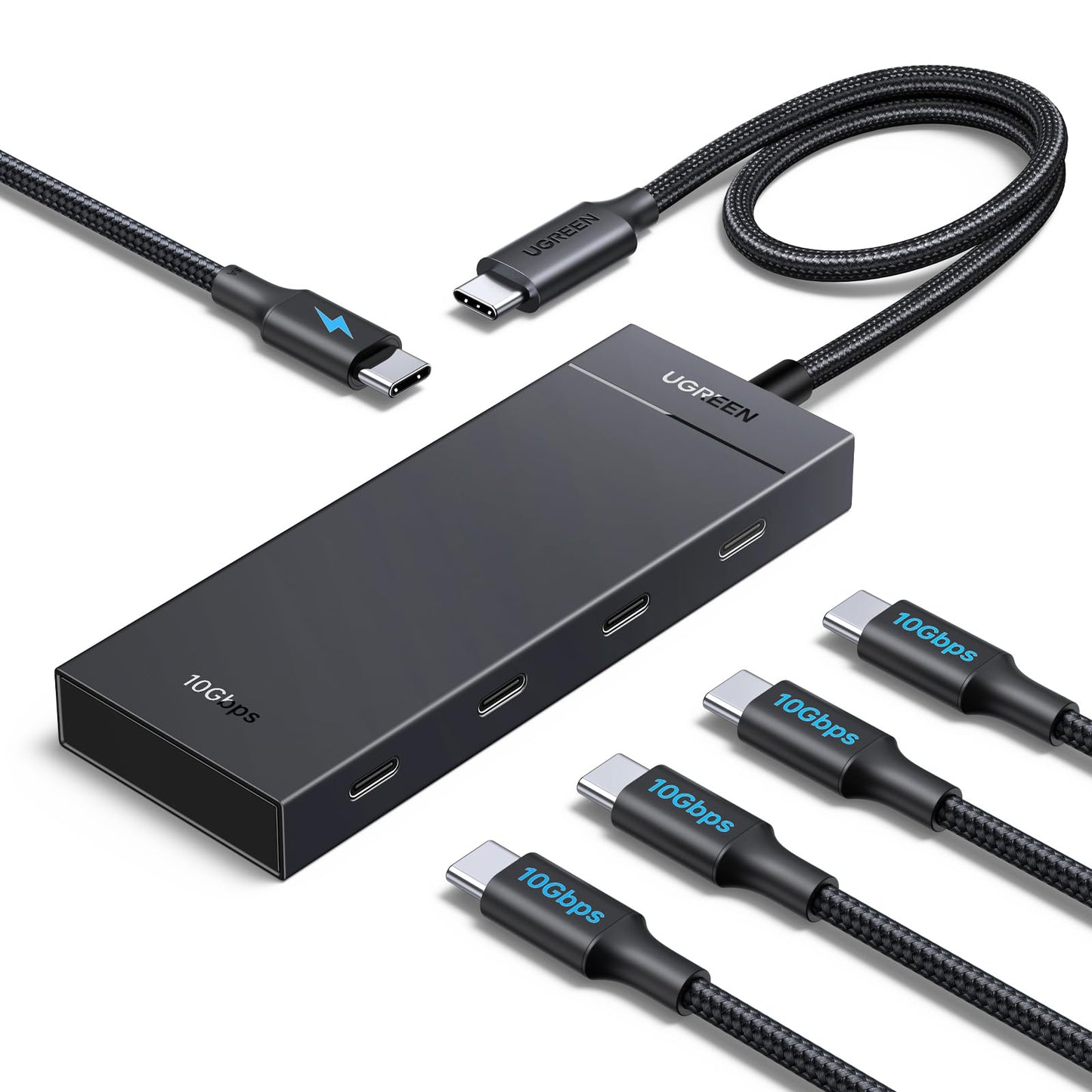 UGREEN 10Gbps USB C Hub, USB-C Splitter with 4 USB C Port,100W PD Compatible with MacBook Pro, MacBook Air, iPad Pro, and iPhone 16/17, Plug and Play
