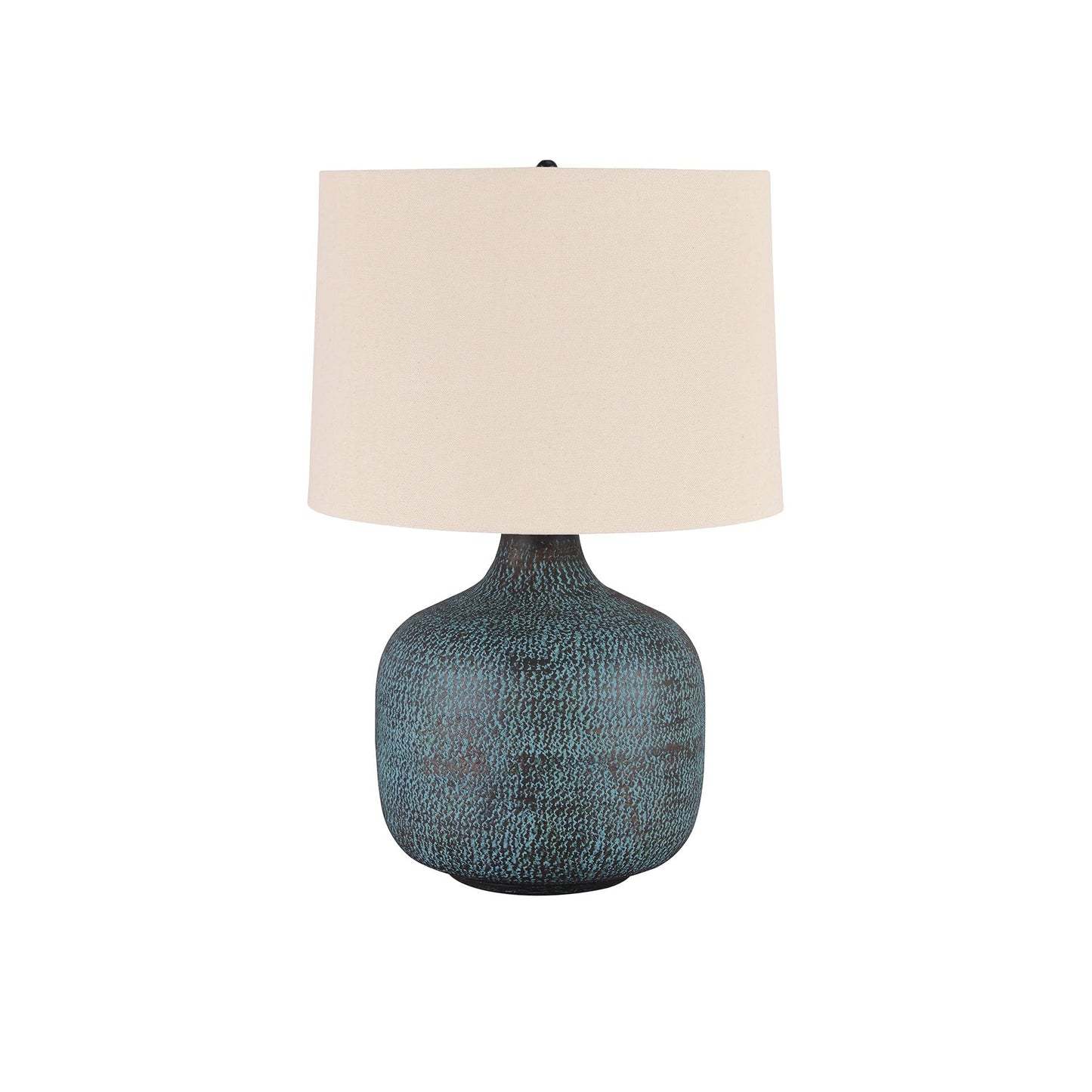 Signature Design by Ashley Malthace 24.5" Metal Accent Table Lamp, Beige, Copper, Blue & Bronze
