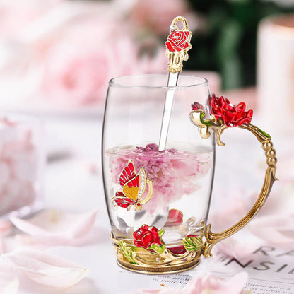 OEAGO Gifts for Mom Women Valentines Day Gifts for Her Glass Coffee Enamels Mug Best Birthday Valentine's for Girlfriend Wife Mothers Day from Daughter Son Tea Cup Stocking Stuffers Christmas