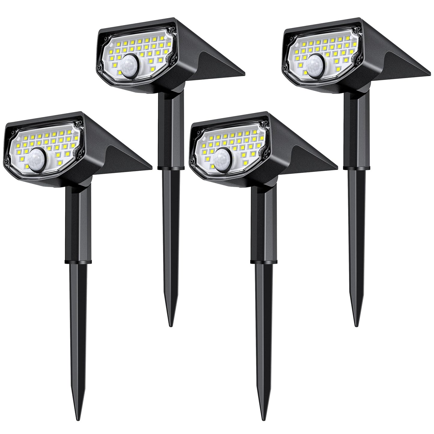 AloftSun Solar Motion Sensor Outdoor Lights - 30 LED Spot Lights with Motion Detector, IP68 Waterproof, 3 Modes for Pathway Yard, 4 Pack