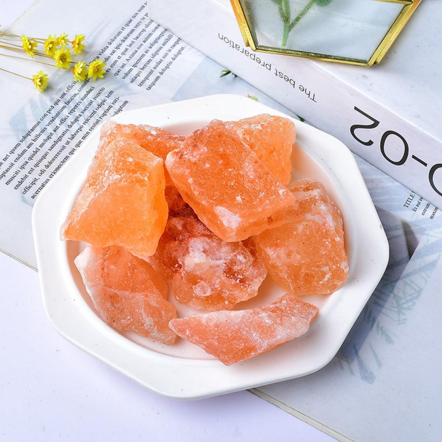 Natural Himalayan Salt Stone Raw Crystals, Large 1.25-2.0" Healing Crystals Natural Rough Stones for Tumbling, Cabbing, Fountain Rocks, Decoration, Polishing, Wire Wrapping, Wicca & Reiki DIY