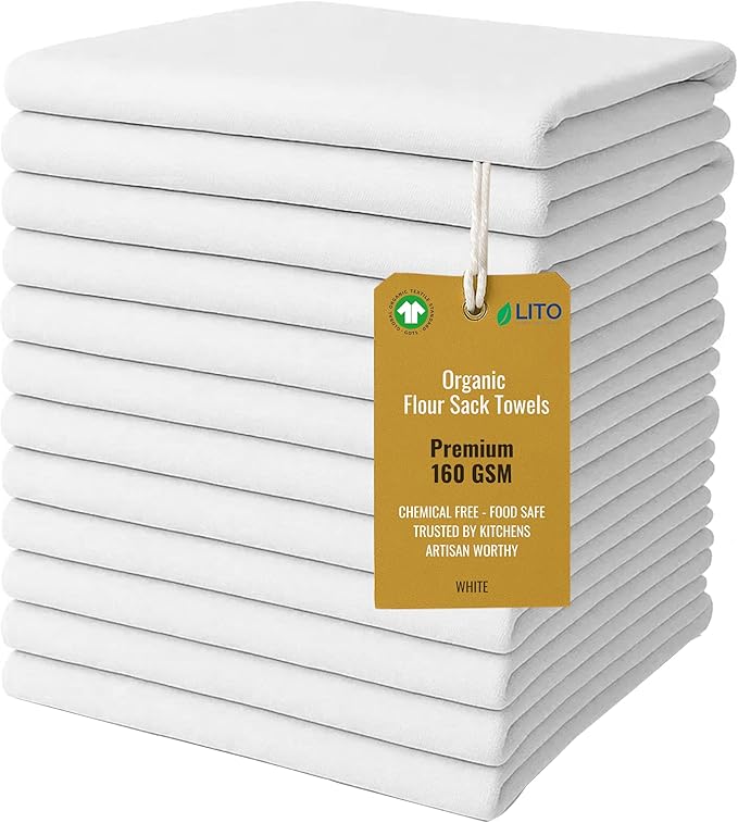 Flour Sack Towels | Tea Towel for Crafts| Kitchen Dish Cotton Blank Towel for