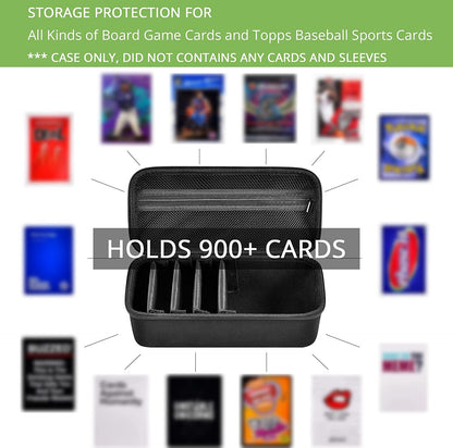ALKOO Premium 900+ Trading Card Carrying Case - Hard Shell TCG Travel Storage Bag with Dividers & Shoulder Strap - Holds 900+ Sleeved Cards or Deck Boxes - Compatible with MTG & Sports Cards