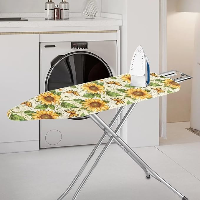 Sunflower Butterfly Ironing Board Cover and Pad 15x54 Standard Size Padding