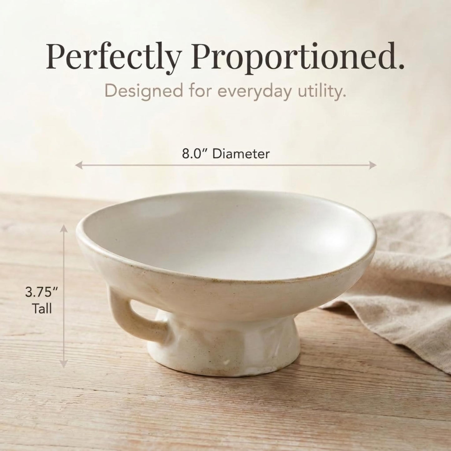 Creative Co-Op Stoneware Bowl w Reactive Glaze, White