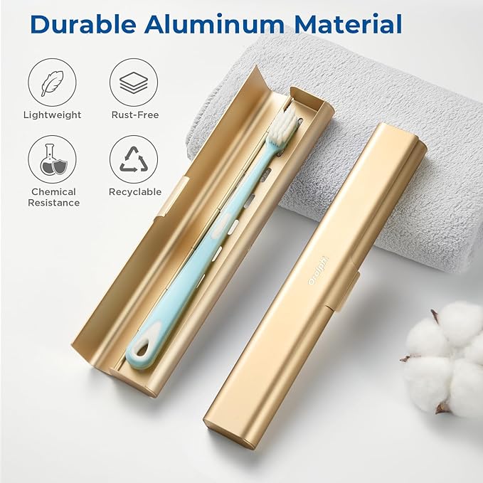 Aluminum Toothbrush Travel Case, Portable Travel Toothbrush Holder, Durable