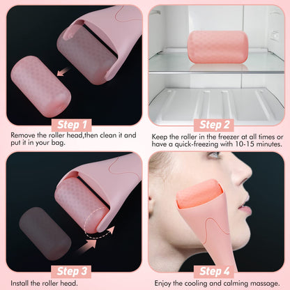 Ice Roller for Face,Eyes,Women Gifts Idea,Therapeutic Cooling to Tighten Brighten Complexion and Reduce Wrinkles,Massager Under Eye Puffiness,Migraine and Pain Relidf (Haze Blue)