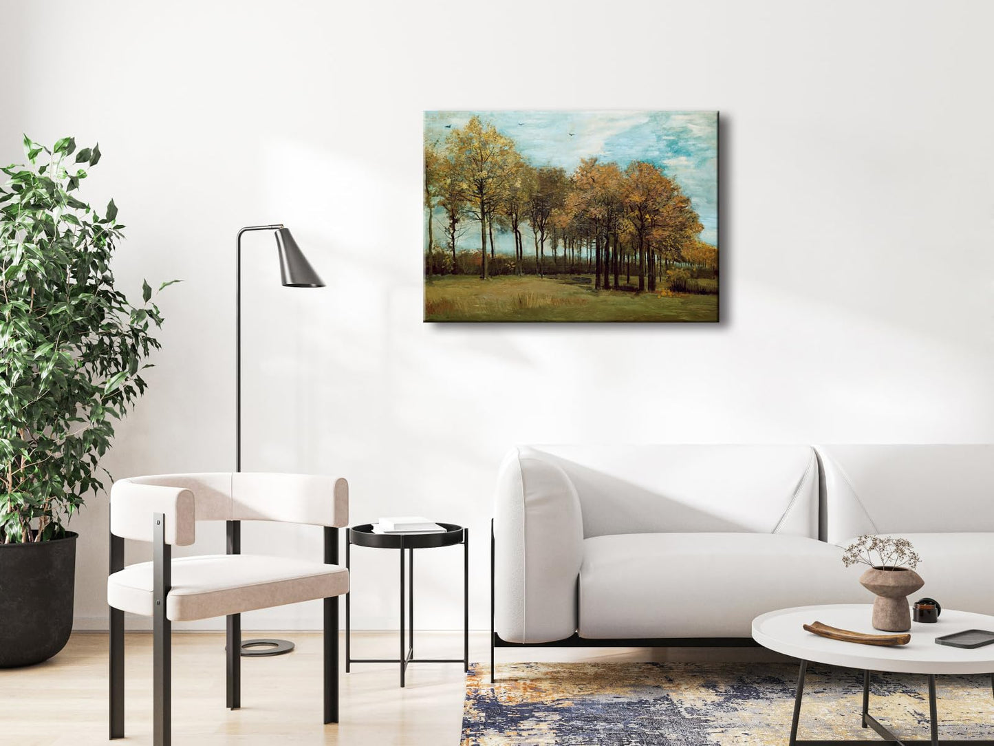 Wieco Art Canvas Prints Autumn Landscape 1885 by Vincent Van Gogh Art Famous Paintings Reproduction Tree Forest Pictures Artwork Wall Art for Home Decor and Wall Decorations