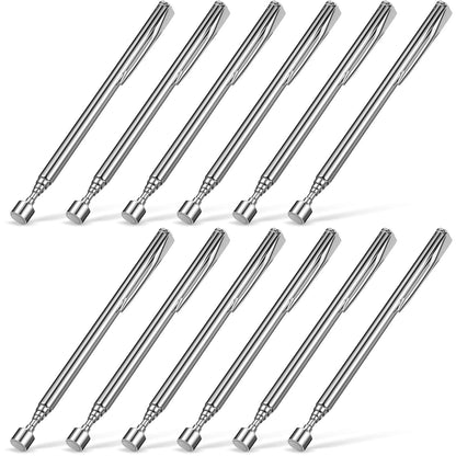 12 Pieces Telescoping Magnet Pickup Tools in 2 Lb Magnetic Stick Gadget with Pocket Clip Magnet Tool to Retrieve Screws Nuts Pins for Men Birthday, Father's Day, Valentine