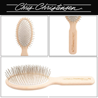 Chris Christensen Brush & Comb Bundle - Big K Slicker, 000 7.5 in Greyhound Style Fine/Coarse Comb, 27mm Original Series - Groom Like a Professional, Made in USA