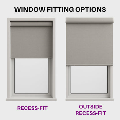 FURNISHED Roller Blinds Thermal Blackout Roller Blind - Trimmable Insulated UV Protection Child Safe Easy Fit Home Office Window Blinds, Dark Grey, 60W x 165H cm