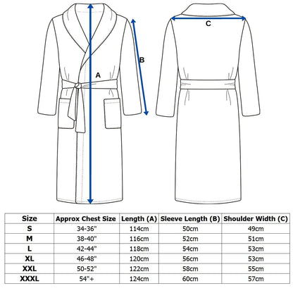 Adore Home Mens 100% Cotton Bathrobe Terry Towelling Shawl Collar Bath Robe Dressing Gown, Slate, XXL