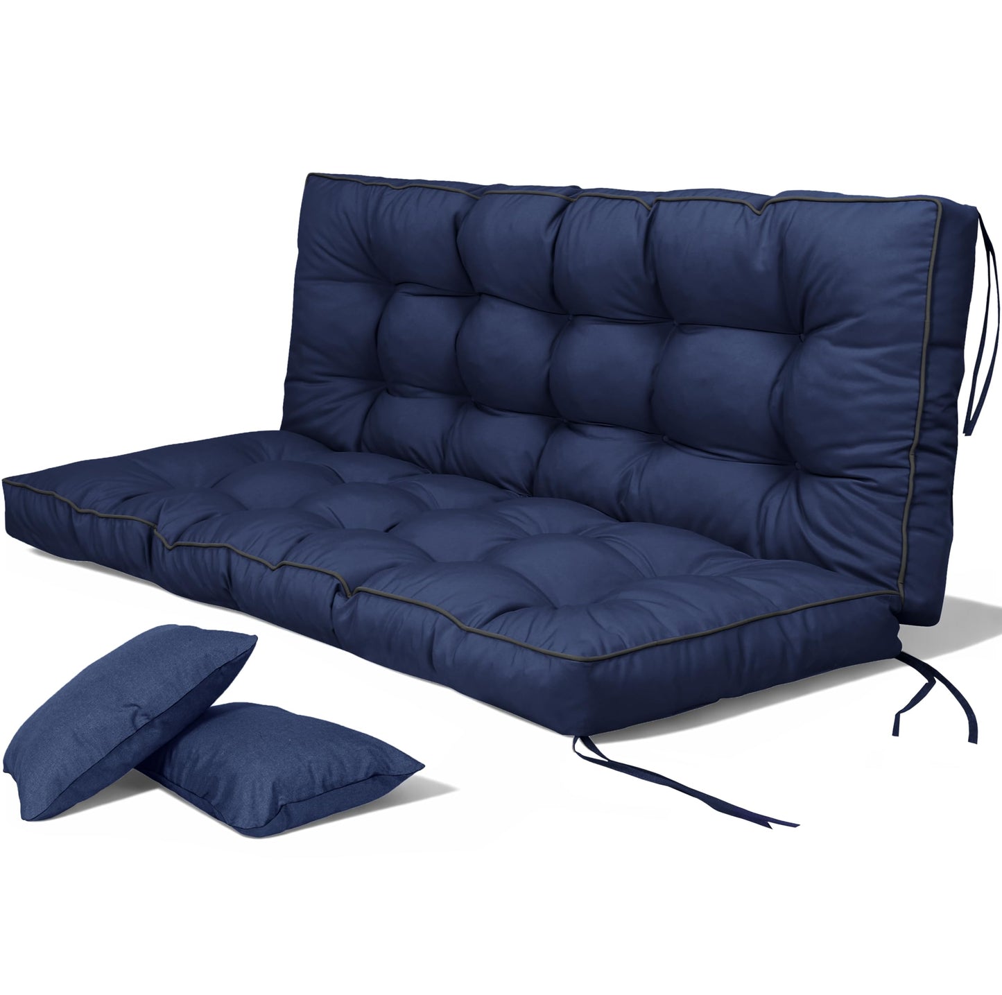 Kerkrot Porch Swing Cushions, Waterproof & Fade Resistant Outdoor Swing Cushion 55 Inch, Swing Cushions 3 Seater Replacement for Outdoor Furniture, Patio, Garden (Navy, 55 x 40 inch)