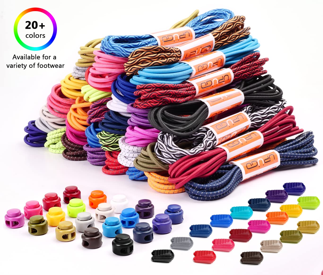 UpUGo Elastic Shoe Laces, No Tie Shoe Laces Tieless for Kids, Adults, Elderly, One Size Fit All