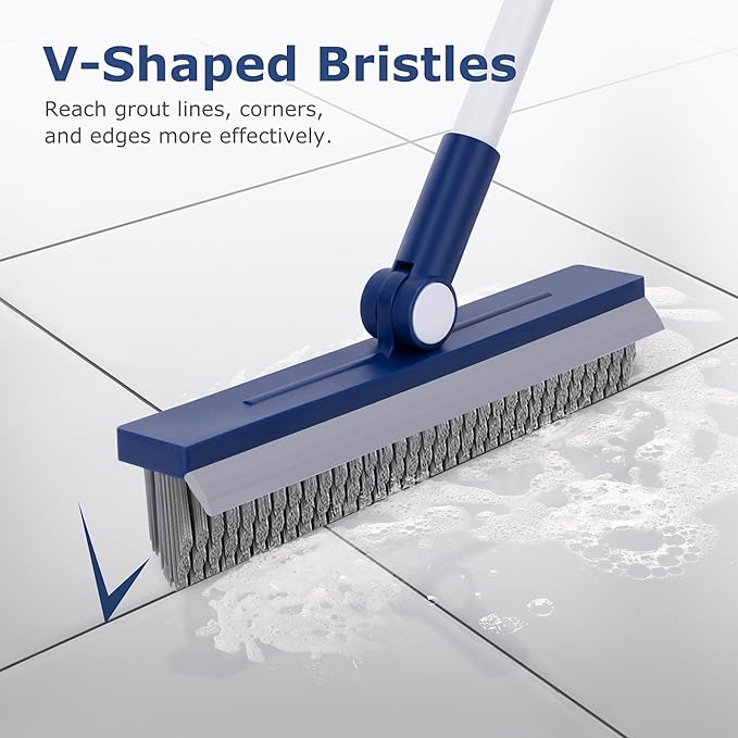 Grout Brush with Long Handle, Grout Cleaner Brush