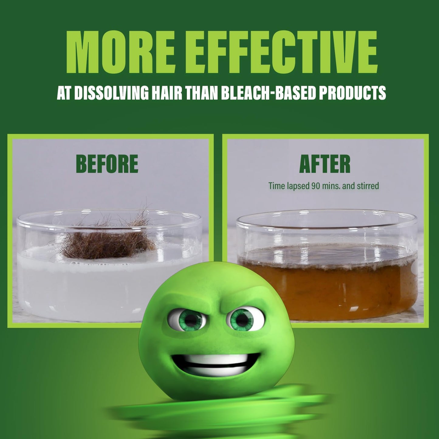 Green Gobbler Dissolve Tub, Sink & Drain Unblocker - Toilet Liquid Drain Cleaner & Hair Clog Remover Tool - 916ml