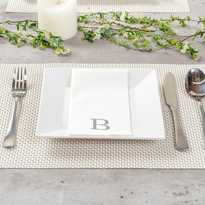 Luxenap 15.8 X 7.9 Inch Linen-Feel Guest Towels, 2000 Lettered Hand Towels