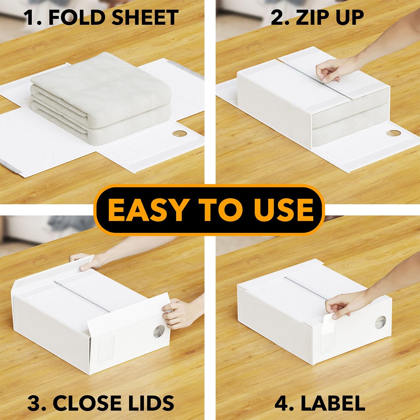 SpaceAid 4 Pack Gray and 5 Pack White Bed Sheet Organizers and Storage, Foldable Sheet Organizer for Linen Closet
